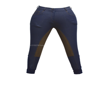 Pantalones de gamuza de asiento completo para montar a caballo de mezclilla ecuestre de cuatro vías para mujer productos de carreras ecuestres de la India - Product Image 5