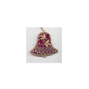 Adornos Navideños Hechos a Mano con Forma de Campana de Tela Azul, Atractivos y Elegantes para Decoración en Árboles de Navidad, Artículos para Vender - Product Image 1