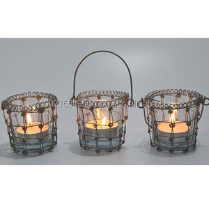 Belle bougie chauffe-plat en métal support votif intérieur/extérieur maison hôtel bureau fêtes de noël décorations élégantes - Product Image 1