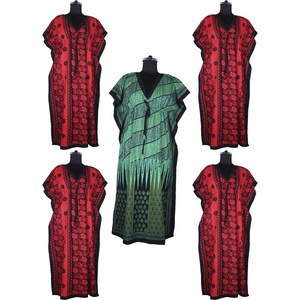 Mode féminine Maxi robe dames sans manches caftan soirée Look manches chauve-souris goutte taille longue plage grande taille coton adultes - Product Image 1