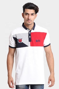 T-shirt polo 100% coton unisexe Combinaison de couleurs personnalisées pour homme avec logo brodé sur le devant Style décontracté - Product Image 3
