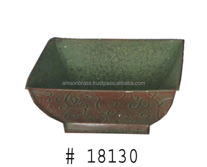 High Quality Metal Planter Luxury Embossed Decorative Metal Planter <b>Square</b> Shaped Garden Pots & Planter - Product Image 3