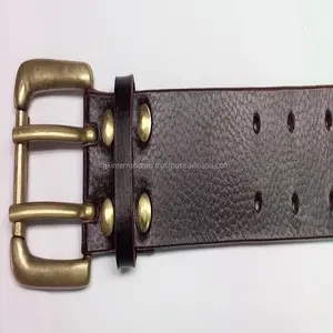 Cinturón casual de cuero de diseñador marrón para hombre