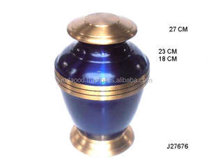 Pot d'urne de Style européen de haute qualité tapis personnalisable laiton et bleu foncé fournitures funéraires de qualité en métal coulé - Product Image 3