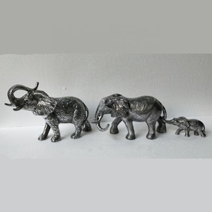 Elefante familia conjunto de 3 estatuilla de metal escultura estatua - Product Image 2