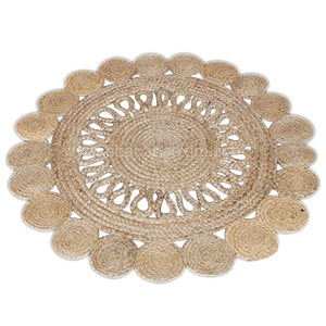 Alfombra redonda de yute de 6 pulgadas para sala de estar, tapete artesanal para cocina, diseño personalizado, área de granja, pasillo - Product Image 1