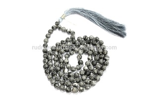 Unisex hạt 108 màu xám jasper Yoga mala Bohemian phong cách tinh thần mã não ngọc trai Kim Cương bóng mô hình chuỗi Đảng Quà Tặng Phật Giáo - Product Image 4
