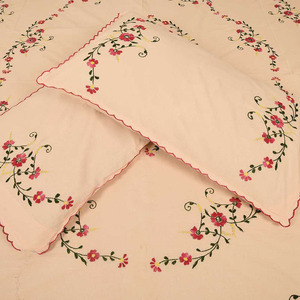 พีชฝ้ายสีแดงกลีบผ้าปูที่นอนอินเดียที่ทำด้วยมือผ้าปูที่นอนผ้าสิ่งทอผ้าฝ้าย100% - Product Image 2