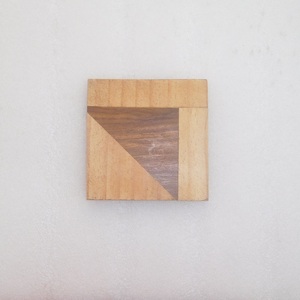 Posavasos de madera Natural, Juego de 4 posavasos cuadrados de dos tonos - Product Image 6