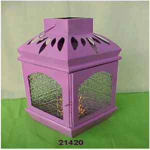 Estilo moderno al por mayor, precios más baratos, linterna de metal decorativa de color púrpura - Product Image 1