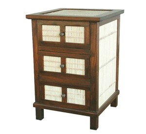 Table de chevet en bois de teck, meuble d'intérieur indonésien, ensemble de chambre à coucher - Product Image 2