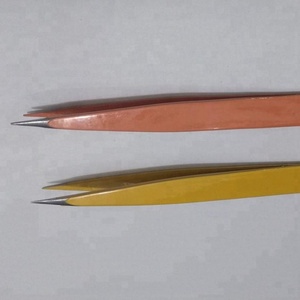 Pinces à épiler personnalisées de couleur orange, pointe dorée, pinces à épiler pour sourcils, logo personnalisé, pinces à épiler pour l'épilation - Product Image 5