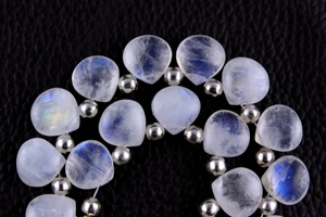 Pierre de lune naturelle arc-en-ciel bleue, pierre précieuse lisse en forme de cœur, perle Flashy, fabricant en gros, véritable haute qualité - Product Image 4