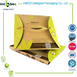 กระดาษคราฟท์รีไซเคิลได้กล่องเก็บอาหารซูชิกล่องส่งอาหารรวดเร็วกล่องพับได้เคลือบ UV ปรับแต่งรูปร่างพิมพ์ลายนูนได้ - Product Image 2