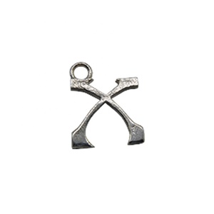 Colgante de collar de plata de ley 925 con joyería elegante con letra X con patrón de números para compromiso - Product Image 1