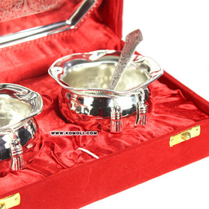 Hot Handi <b>Tie</b> Bowl Set Silver Plated Indian Wedding Return Gift Wholesale Diwali Gifts - Product Image 5