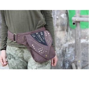 Hot Sale Stylish Genuine Leather Pocket Zipper Money Belt Waist <b>Bag</b> Fanny Pack Waist Belt <b>Bag</b> Zipper Pocket Durable Light Weight - Product Image 2