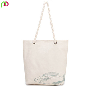 กระเป๋าช้อปปิ้งผ้าฝ้าย100% ลายท้องฟ้าสีฟ้านำกลับมาใช้ใหม่ได้กระเป๋าผ้าดิบมีกระเป๋าด้านใน - Product Image 6