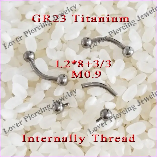 [ST-030] عالية تلميع ASTM F 136 GR 23 الصلبة التيتانيوم داخليا مترابطة منحني الحاجب الحديد هيئة ثقب المجوهرات