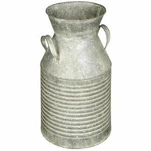 Bidon à lait en fer galvanisé avec manche en bois Support en métal fait à la main pour fleurs et plantes pour le jardin ou la fête - Product Image 6