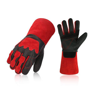 Gants de soudage en cuir de mouton unisexes à haute résistance à l'usure Gants de sécurité au travail anti-coupure Gants de jardin en gros - Product Image 4