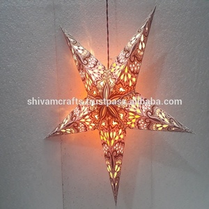 โคมไฟกระดาษรูปดาวพิมพ์ลายสีผสมเข้ากับสีโคมไฟรูปดาวสำหรับเทศกาลคริสต์มาสโคมไฟกระดาษรูปดาวโคมไฟ/โคมไฟ - Product Image 4