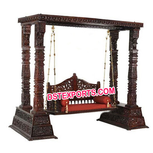 Hand Carved Teak <b>Wood</b> <b>Swing</b> Heavy Carving Wedding <b>Swing</b> Australia - Product Image 1
