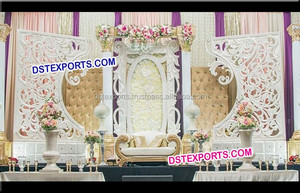 Decoración de escenario de boda india antigua decoración de escenario de boda impresionante decoración de escenario de matrimonio - Product Image 6