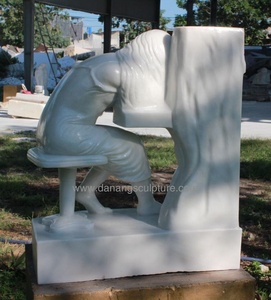 Decoración personalizada tallas de piedra y esculturas hermosa niña durmiendo estatua de piedra de jardín - Product Image 5
