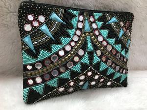Sac messager en toile pour femme, design bohème indien, fait à la main, élégant, pochette à bandoulière pour les soirées, les courses, les fêtes, vente en gros - Product Image 2