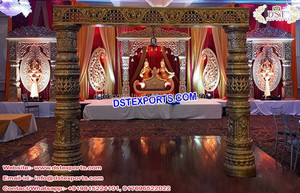 Srilankan Manavarai boda escenario de boda tradicional etapa de decoración del sur de la India estilo etapas fabricante - Product Image 3