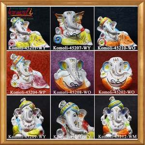 รูปปั้นพระพิฆเนศเซรามิกสีขาวรูปรถรูปปั้นฮินดูพระพิฆเนศของขวัญแต่งงานรูปปั้นตกแต่งสำหรับบ้านวัดและงานเทศกาล - Product Image 6