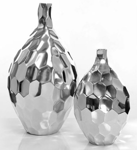ALUMINIUM FLOWER <b>VASE</b> / GARDEN <b>DECOR</b> <b>VASE</b> / METAL PLANTERS ANTIQUE SILVER FINISHED LUXURY FLOWER <b>VASE</b> WEDDING <b>DECORATION</b> - Product Image 2