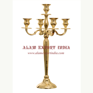 ALAM Candélabres suspendus originaux en aluminium cristal plaqué or de haute qualité pour les décorations de fêtes et de mariage - Product Image 6