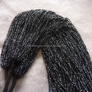 Loose gemstone beads natural round faceted black spinel beads 2mm