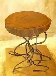 Tabouret en bois massif meubles - Product Image 3