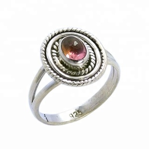 แหวนพลอยโกเมน925เงินสเตอร์ลิงทำด้วยมือผู้ผลิตและส่งออกดีไซน์ล่าสุด - Product Image 1