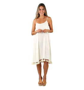 <b>Girls</b> Beachwear Tie & Dye Rayon Tassel Lace Spaghetti Dress / Swim Dress - Product Image 2