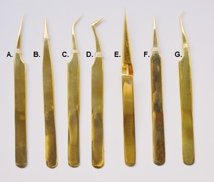 Pince à épiler d'extension de cils plaquée or pince à cils en acier inoxydable de qualité médicale de haute qualité - Product Image 3