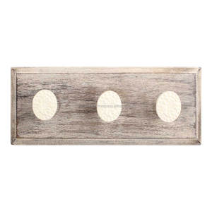 Handmade <b>Wooden</b> and Iron Cream Wall <b>Coat</b> <b>Hooks</b> Hangers Reusable Utility Hat Bags Clothes Heavy Duty - Product Image 1