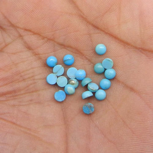 Ishu Gems - Turquesa Americana Natural, Cabujón Redondo de 4 mm, 0.25 Quilates, Gema Azul Suelta para Joyería, Modelo IG7224 - Product Image 4