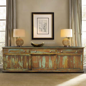 ตู้ไม้สักโบราณสไตล์เอเชีย ขนาดใหญ่ ประตูบานเลื่อน สำหรับห้องครัว ห้องรับประทานอาหาร และห้องนั่งเล่น ด้วยสไตล์ไม้โบราณ - Product Image 4