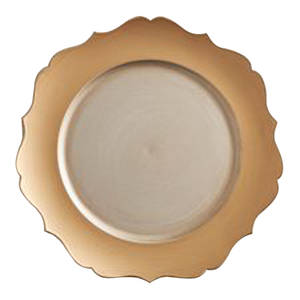 Assiette chargeur or et blanc sans danger pour les aliments - Product Image 1