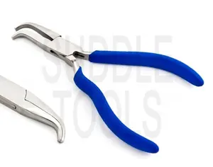 Ajuste de tracción de puntas, alicates de mandíbula de nariz curvada doblada, herramientas de fabricación de joyas de acero inoxidable ajustables - Product Image 2