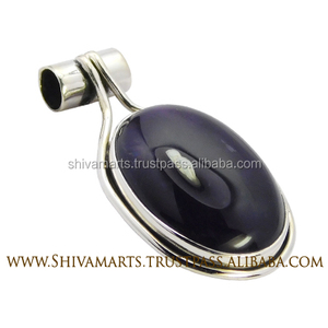 Colgante de joyería fina de Plata de Ley 925, piedra preciosa de amatista Real, ajuste de bisel chapado en oro Vintage, colgantes elegantes - Product Image 2