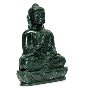 Estatua de Buda Aventurina verde, estatua tibetana india, talla - Product Image 3