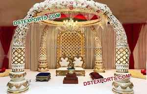 Incroyable Bipolaire Pilier Mandap De Mariage Indien Du Sud Mandaps Pilier Blanc Mariage Mandap - Product Image 2