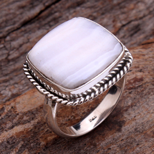 Anillo de Plata de Ley 925 con Piedra Preciosa de Argonita Rosa en Forma de Princesa, Labradorita, Cianita, Calsilica Arcoíris y Granate - Product Image 5