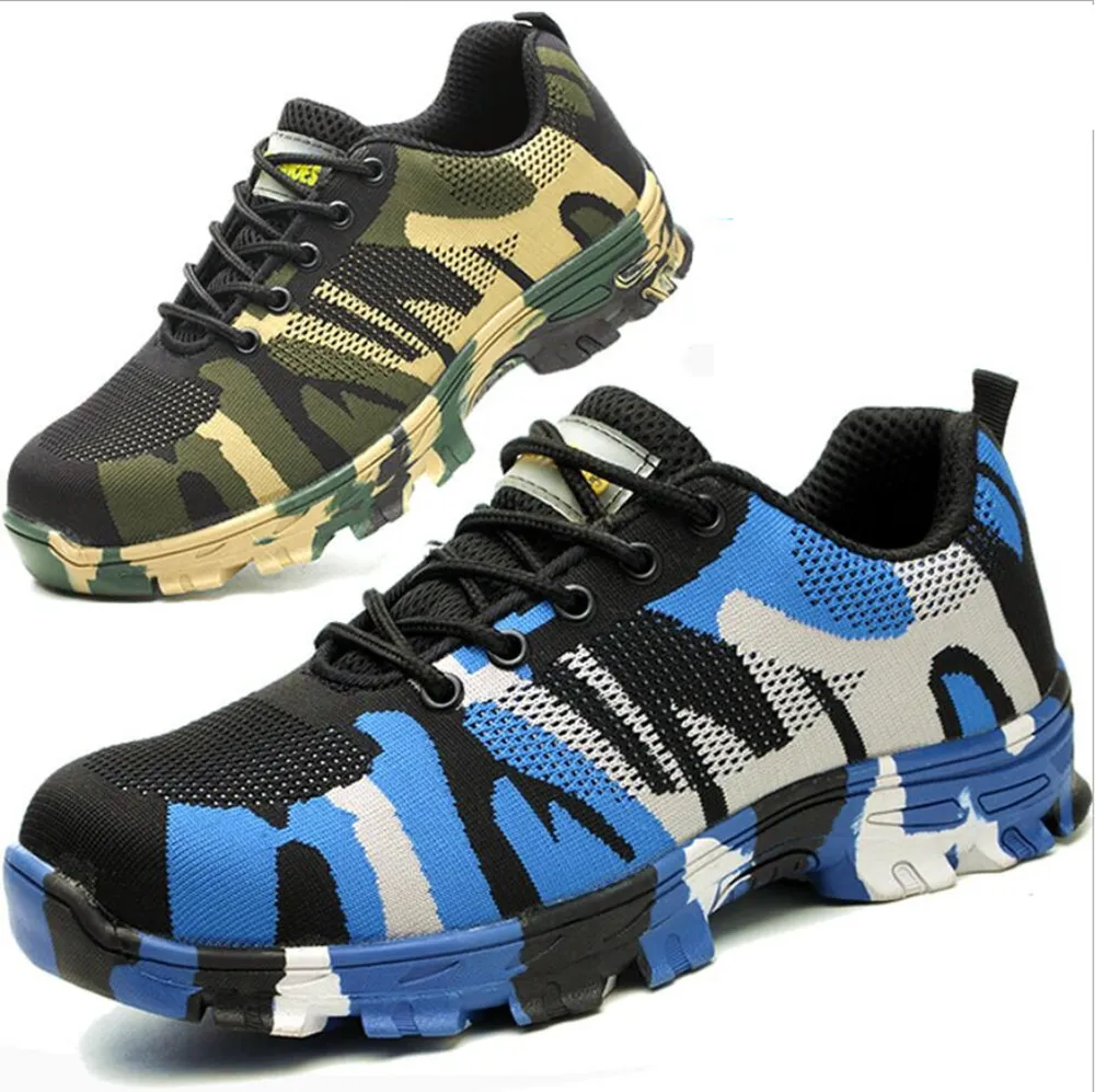 Camouflage anti puncture /anti stick safety shoes with steel toe / plate inside for hiking outdoors leisure FW-FZ0024
