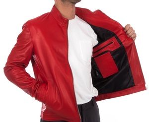 Fantastique hommes classique Biker Style veste en cuir Slim Fit moderne en cuir véritable vêtements d'extérieur confortable moto mode - Product Image 5